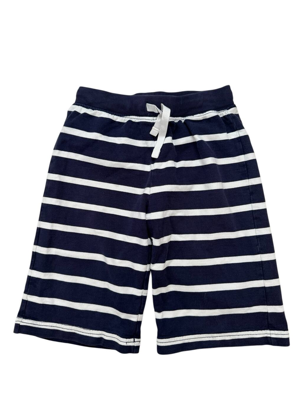 HANNA ANDERSSON Terry Knit Stripe Baggies Wide Shorts Size 8 130 Kids Blue White